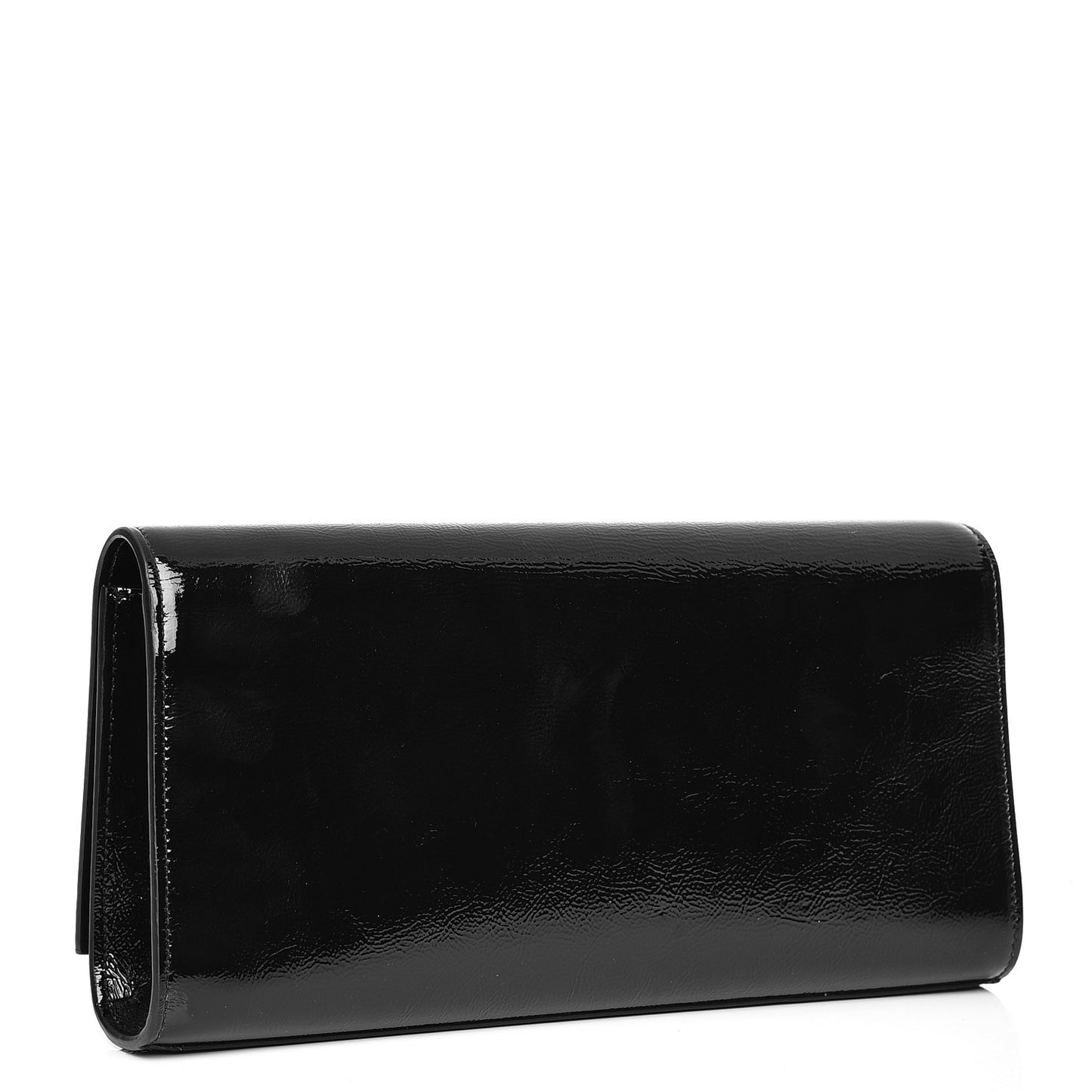 Textured Patent Classic Monogram Cassandre Clutch Black