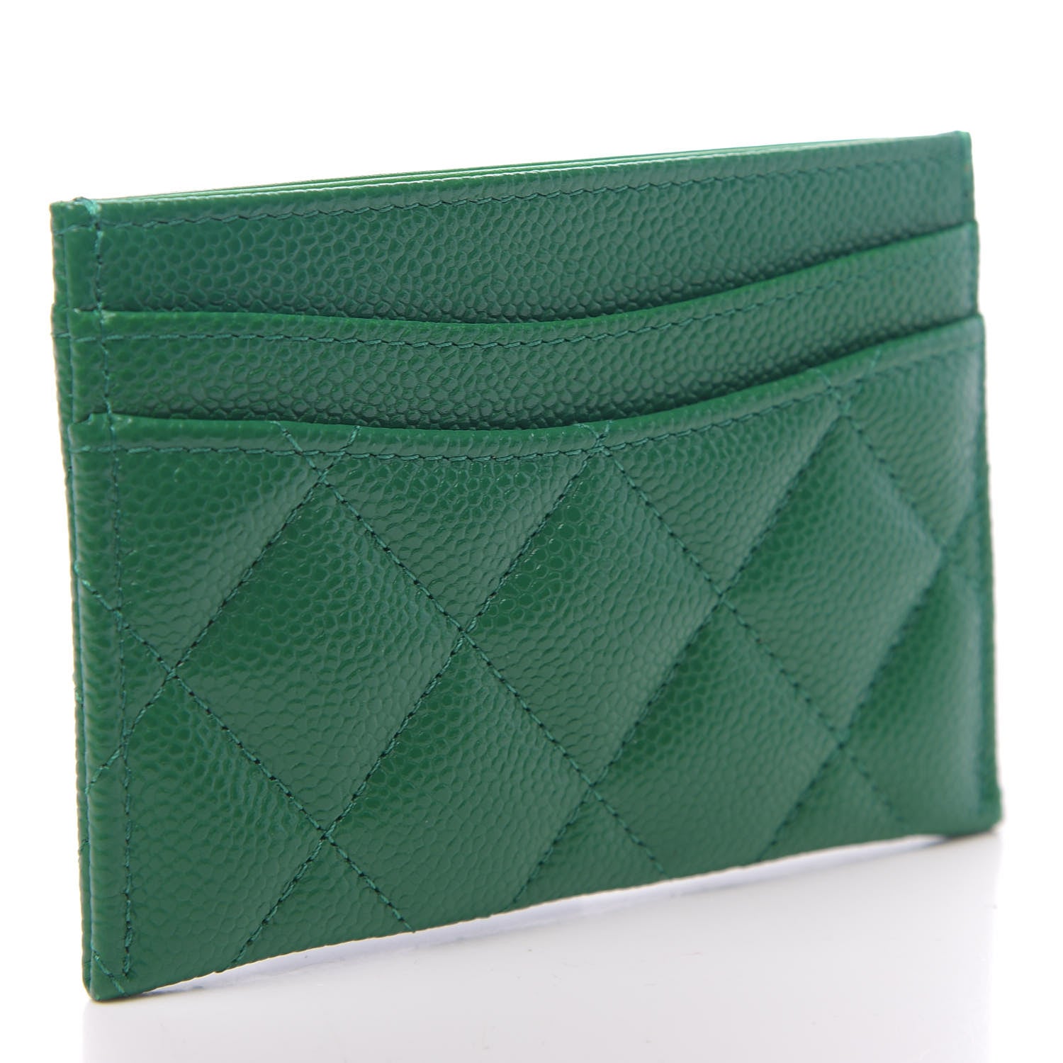 Chanel Caviar Quilted Card Holder Green 3 of 9