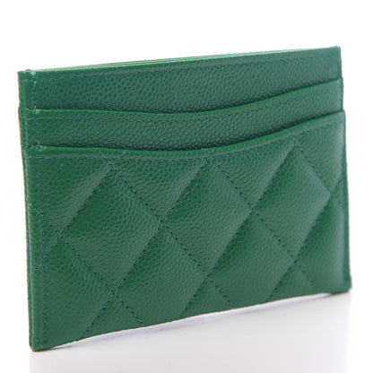 Chanel Caviar Quilted Card Holder Green 3 of 9