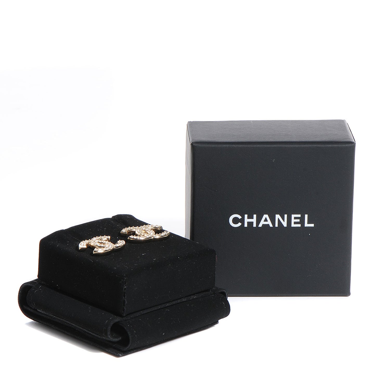 Crystal CC Earrings Gold