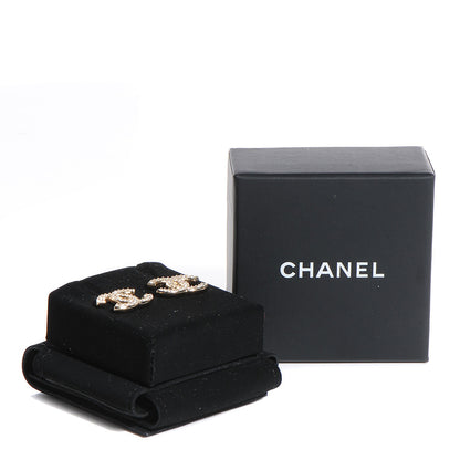 Chanel Crystal CC Earrings Gold 6 of 6