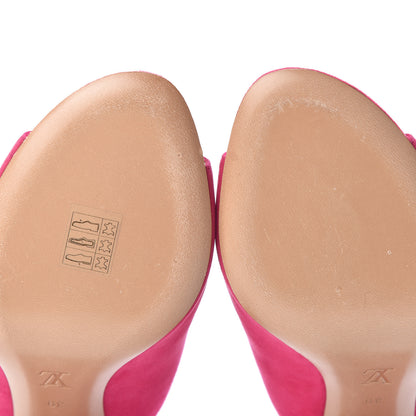 Louis Vuitton Suede Bahiana Mules 39 Fuchsia 7 of 9