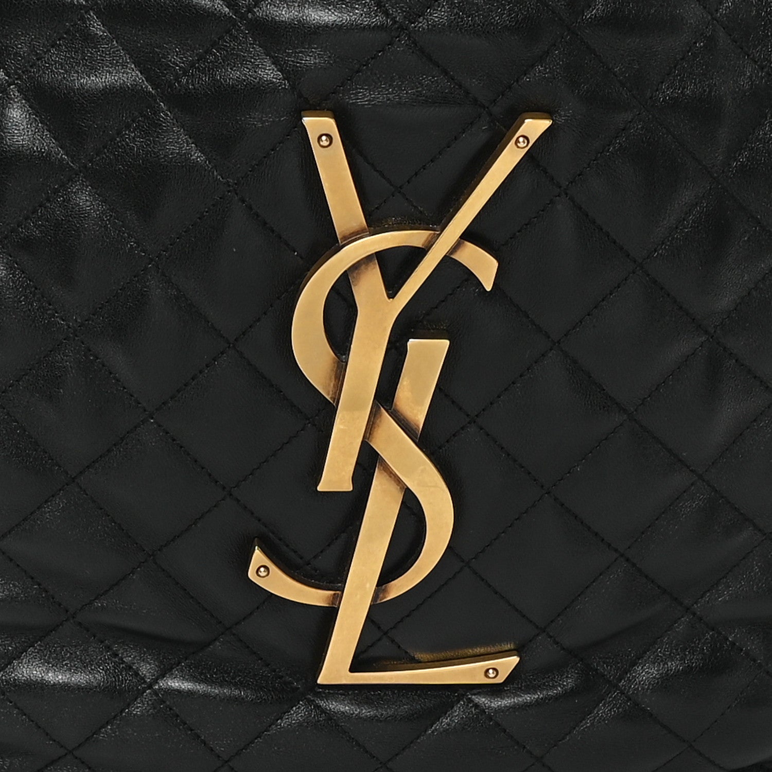 Saint Laurent Lambskin Quilted Maxi Icare Shopping Tote Black 9 of 14