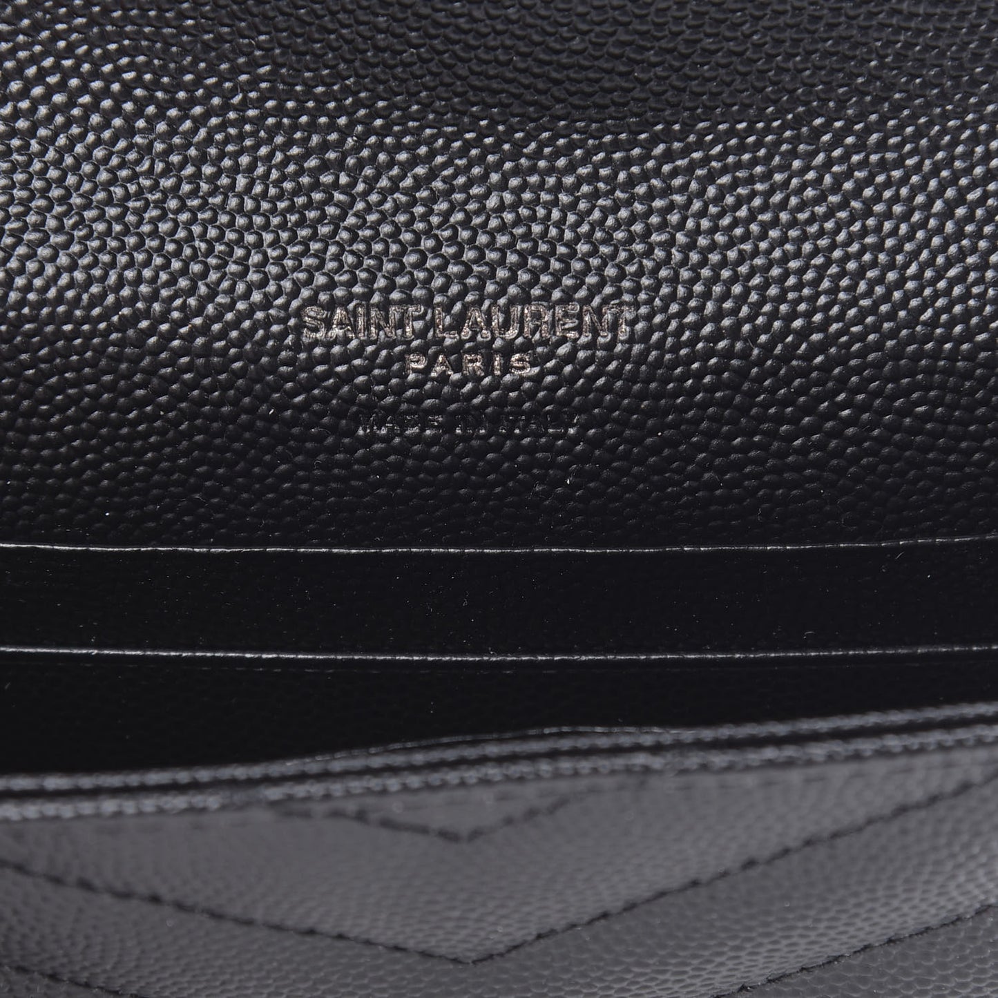 Grain De Poudre Matelasse Chevron Small Monogram Envelope Wallet Black