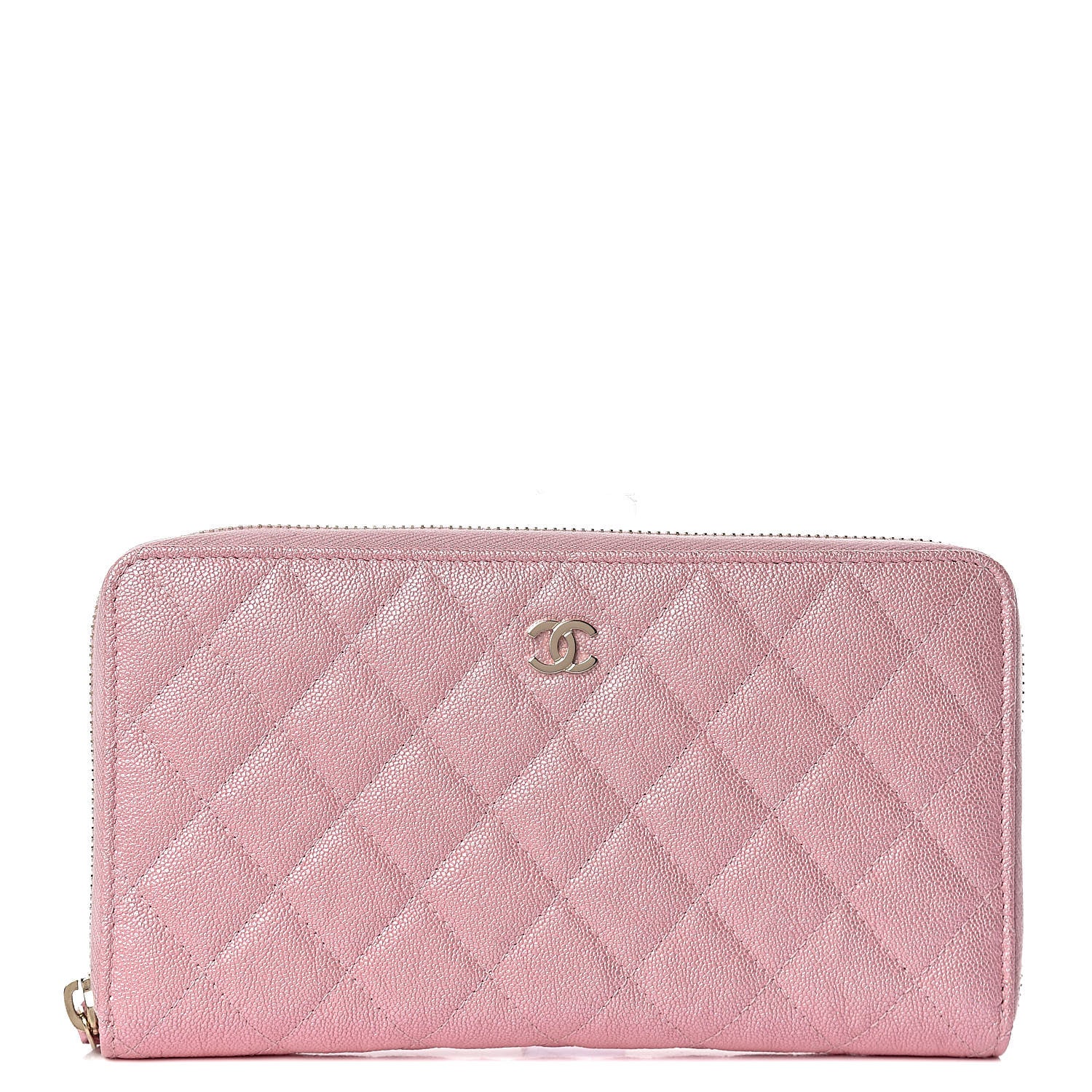 Chanel Iridescent Caviar Quilted Large Zip Around Organizer Wallet Pink 1 of 12