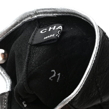 Chanel Lambskin Stitched Fingerless CC Embellished Gloves 7.5 Black 4 of 4