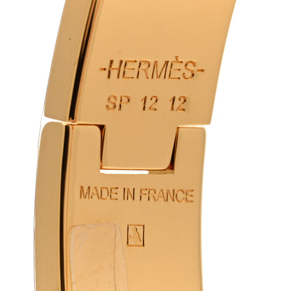 Hermes Enamel Printed Quadrige Au Fil Narrow Clic Clac H Bracelet PM Jaune Or Black 4 of 6