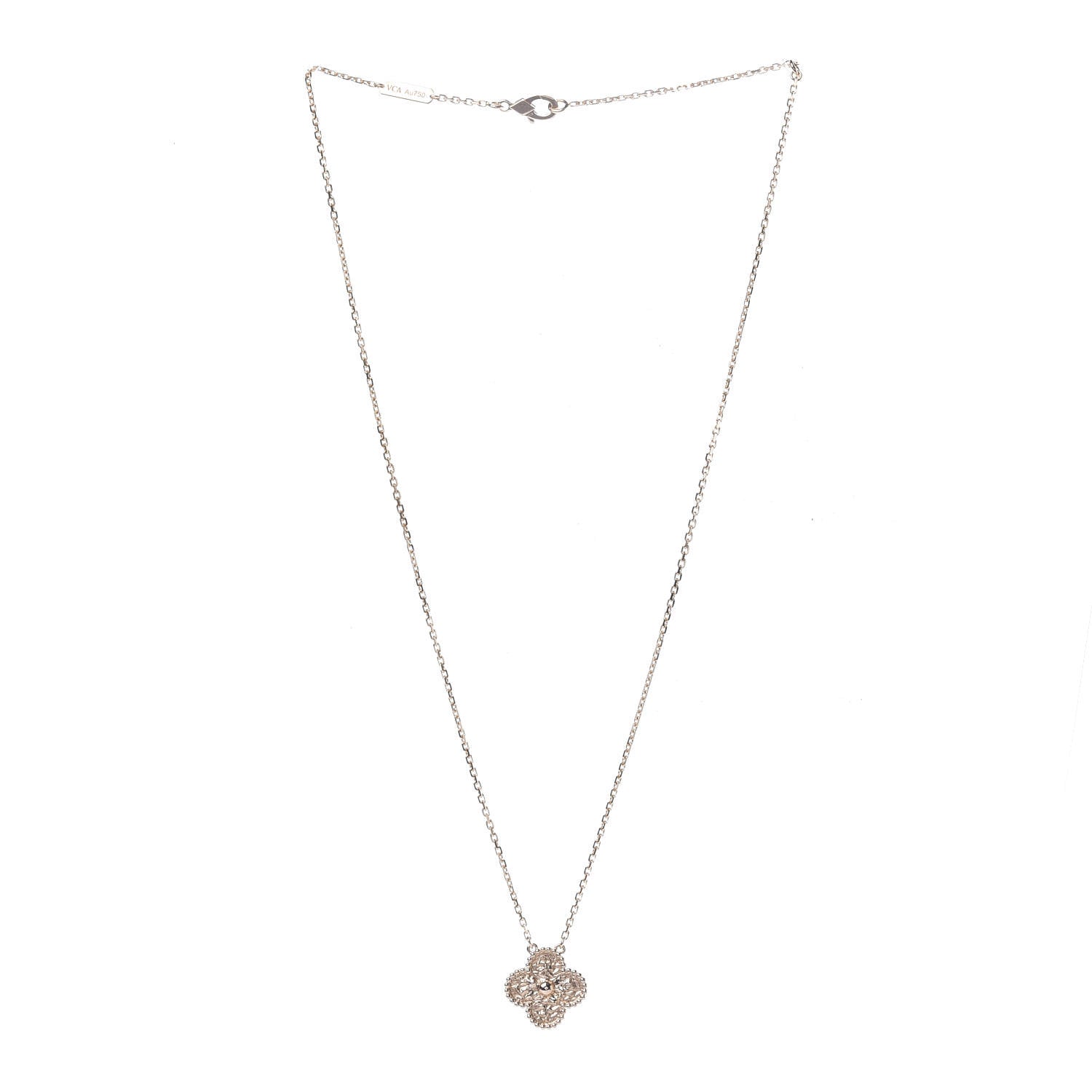 Van Cleef & Arpels 18K Rose Gold Vintage Alhambra Pendant Necklace 3 of 7