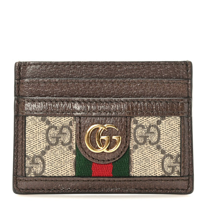 Gucci GG Supreme Monogram Ophidia Card Holder Brown 1 of 6