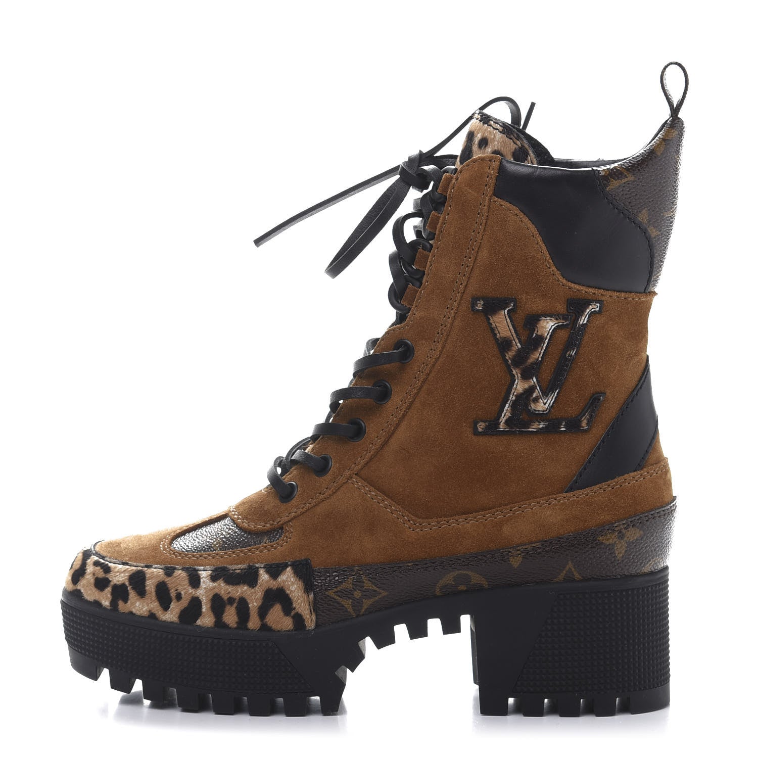 Louis Vuitton Suede Calfskin Monogram Laureate Platform Desert Boots 36 Cognac 1 of 9