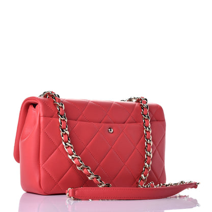 Chanel Lambskin Quilted Resin Bi-Color Chain Flap Bag Red 4 of 11
