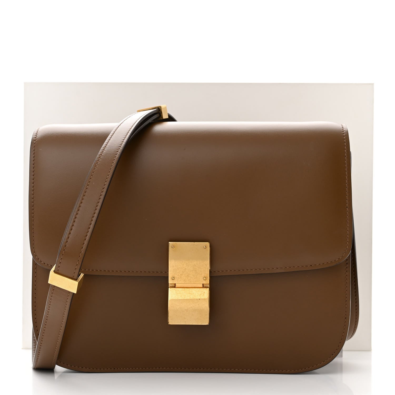 Celine Box Calfskin Medium Classic Box Flap Bag Camel 11 of 11