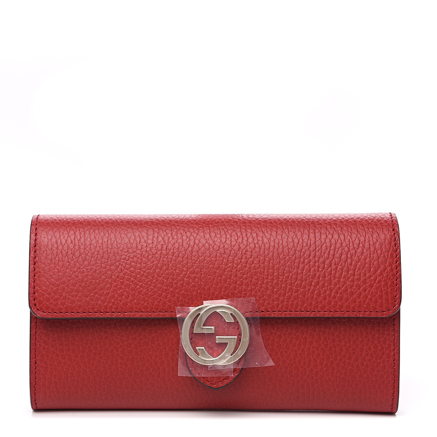 Gucci Dollar Calfskin Interlocking G Continental Wallet Red 1 of 6