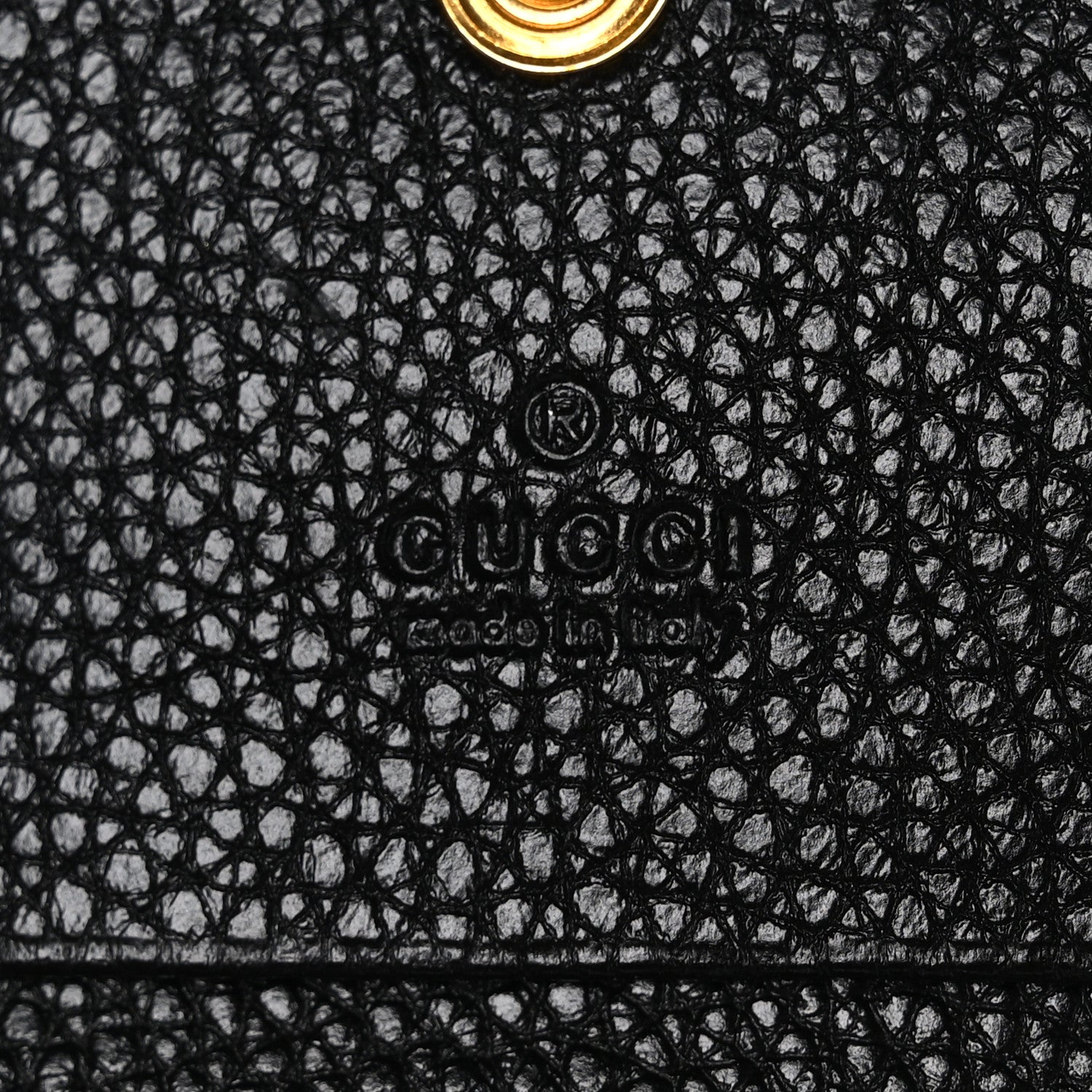 Gucci Grainy Calfskin Zumi Chain Card Case Wallet Black 7 of 9