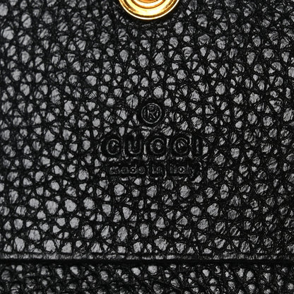Gucci Grainy Calfskin Zumi Chain Card Case Wallet Black 7 of 9