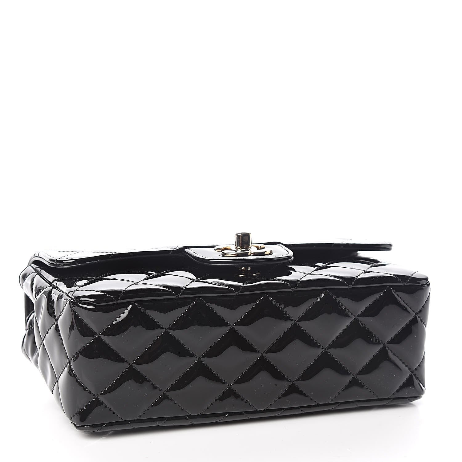 Chanel Patent Calfskin Quilted Mini Rectangular Flap Black 4 of 10
