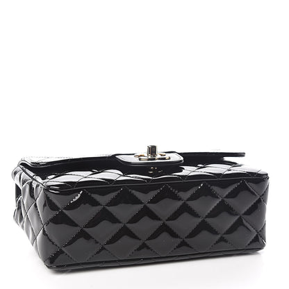 Chanel Patent Calfskin Quilted Mini Rectangular Flap Black 4 of 10
