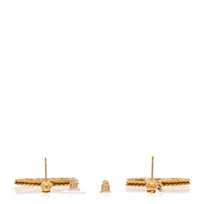 Chanel CC Drop Earrings Matte Gold 3 of 4