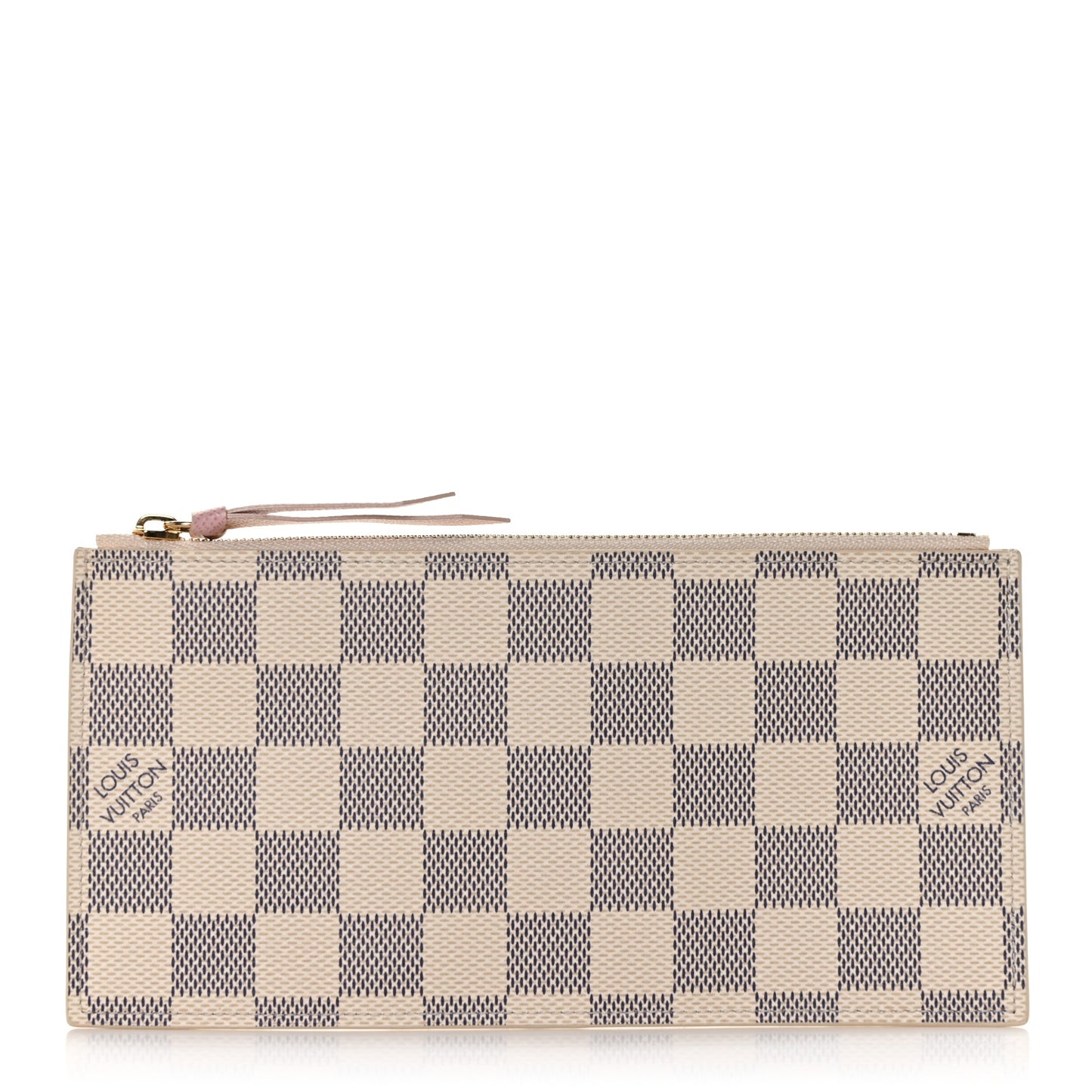 Damier Azur Felicie Chain Wallet Zippered Insert Rose Ballerine