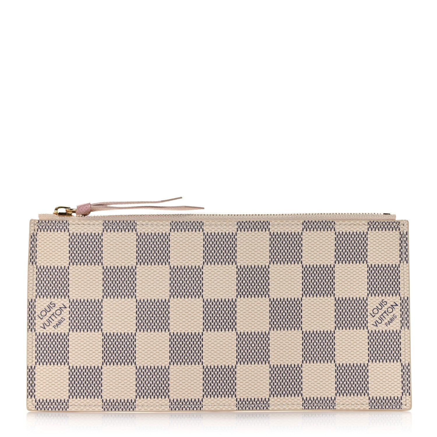 Louis Vuitton Damier Azur Felicie Chain Wallet Zippered Insert Rose Ballerine 1 of 8