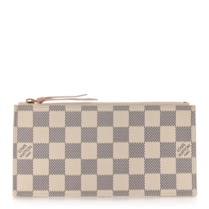 Louis Vuitton Damier Azur Felicie Chain Wallet Zippered Insert Rose Ballerine 1 of 8