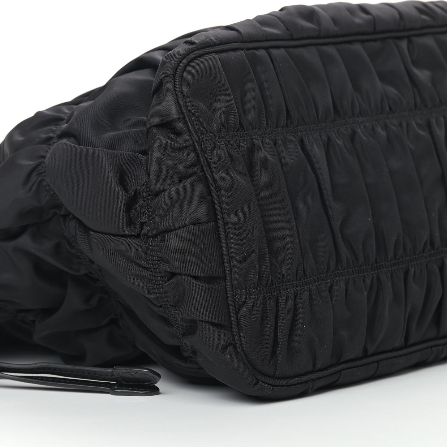 Tessuto Nylon Gaufre Drawstring Tote Black