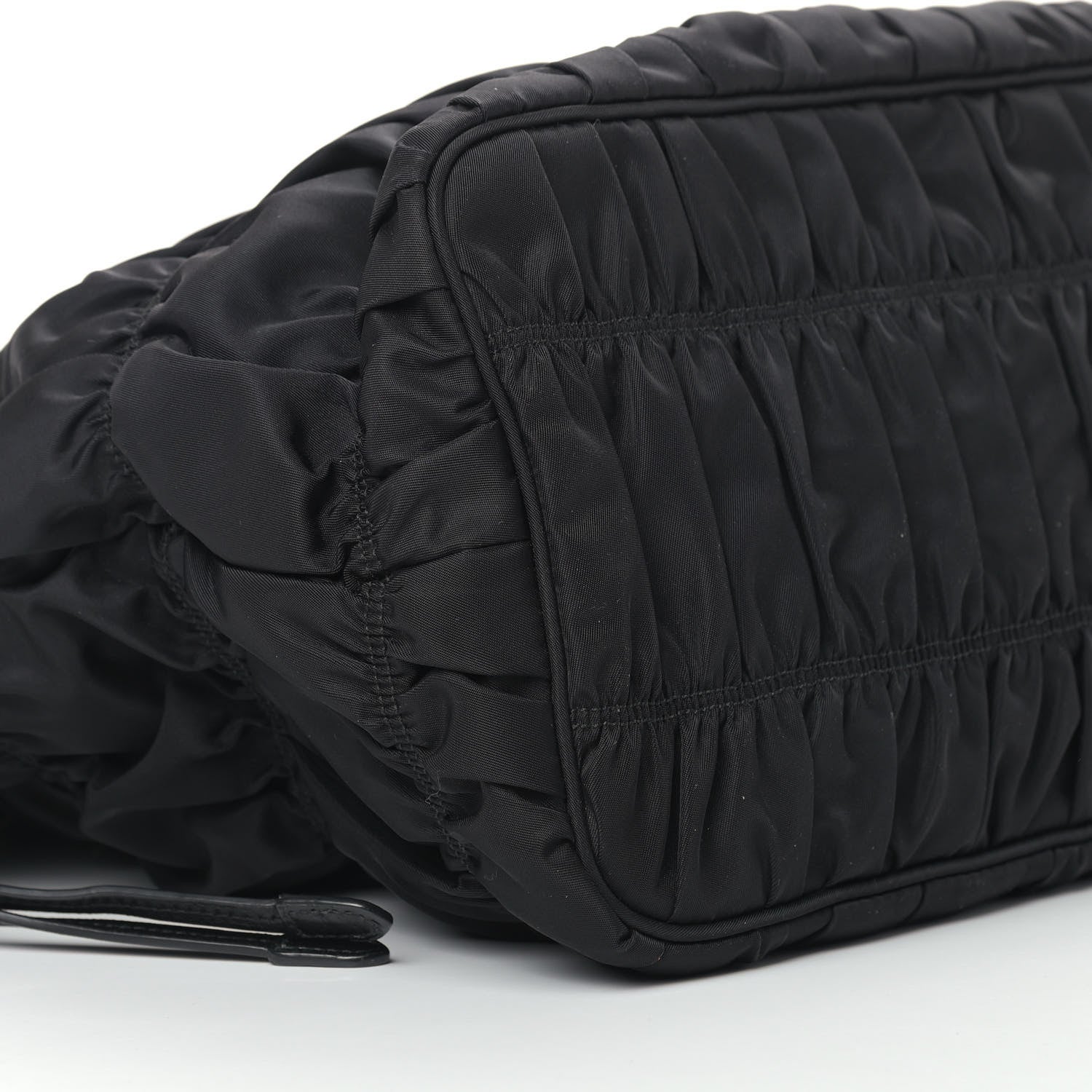 Prada Tessuto Nylon Gaufre Drawstring Tote Black 10 of 11
