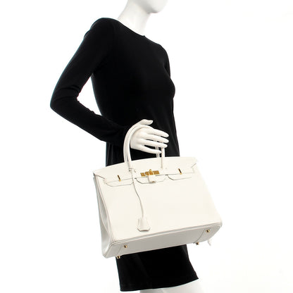 Hermes Taurillon Clemence Birkin 35 White 2 of 27