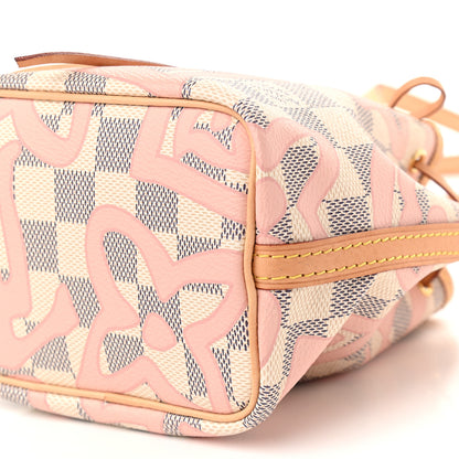Louis Vuitton Damier Azur Tahitienne Nano Noe Rose Ballerine 9 of 9