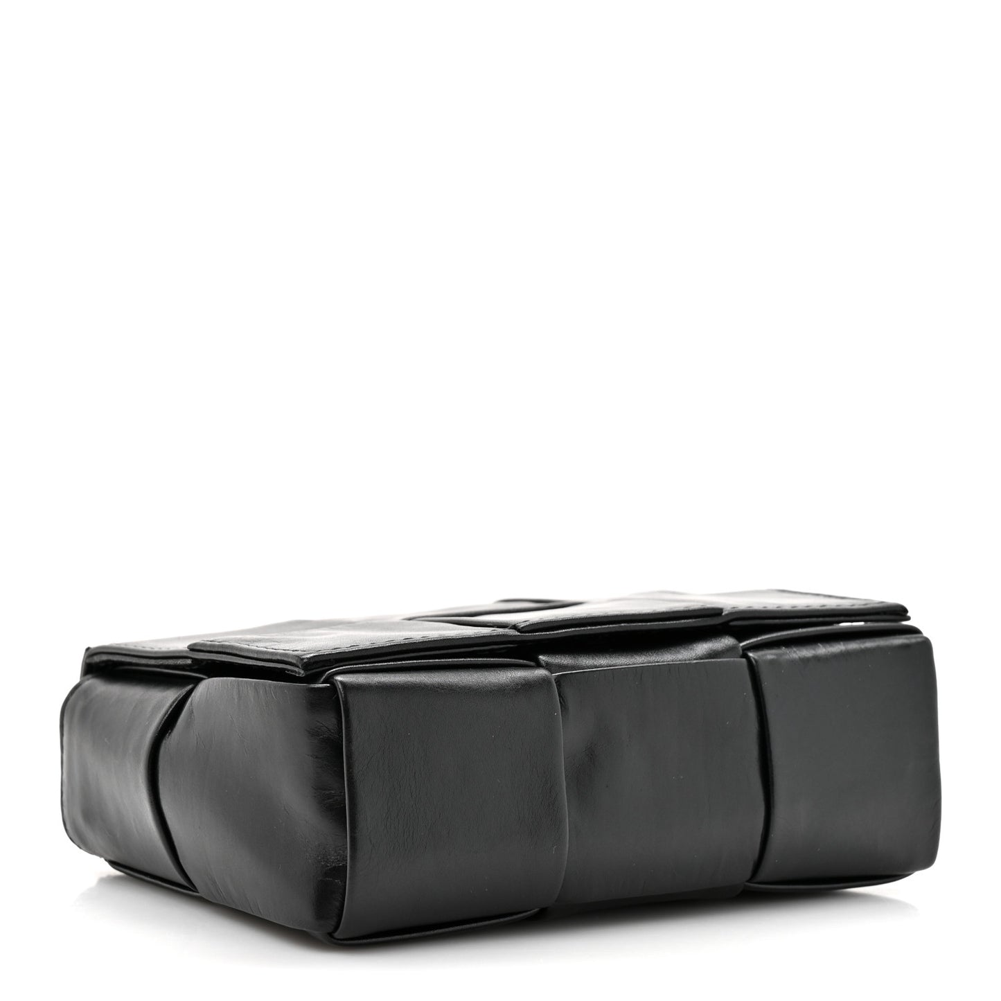 Paper Calfskin Maxi Intreccio Extra Mini Cassette Crossbody Bag Black