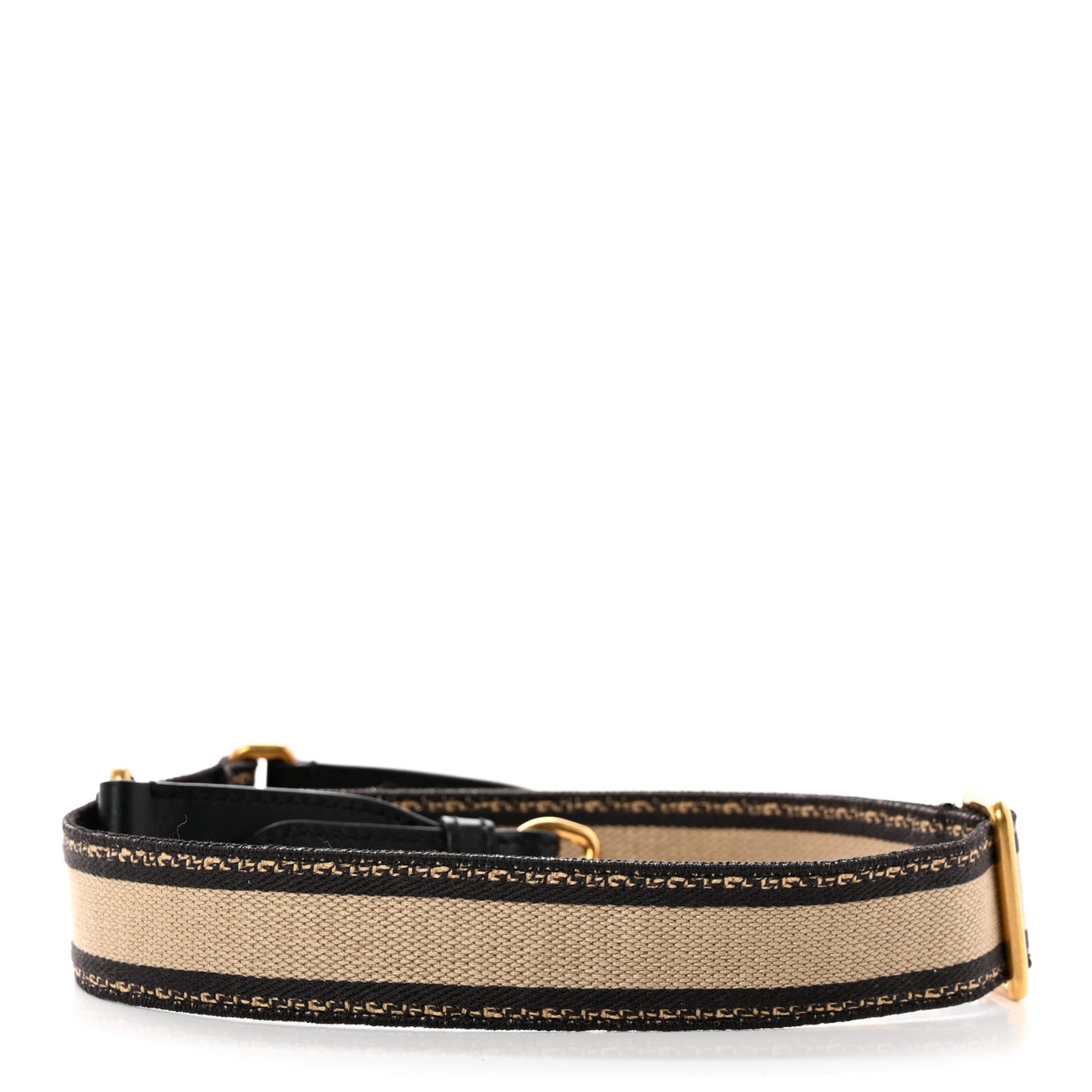Canvas Embroidered Adjustable Shoulder Strap Black