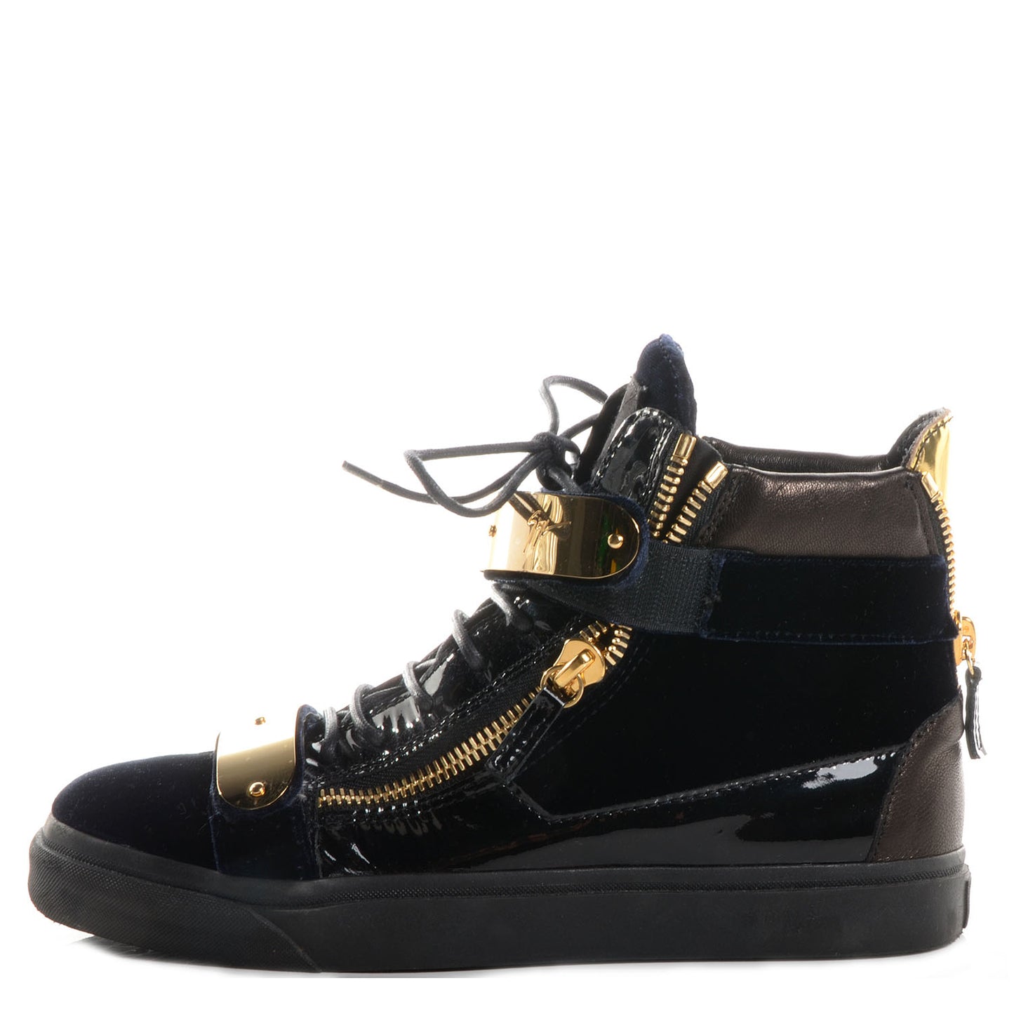 GIUSEPPEZANOTTIPatentVelvetCobySneakers40BlackNavy