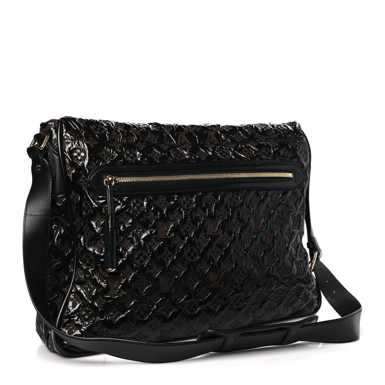 Louis Vuitton Vinyl Monogram Squishy Inventeur Messenger Bag Black 3 of 9