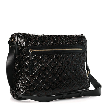 Louis Vuitton Vinyl Monogram Squishy Inventeur Messenger Bag Black 3 of 9