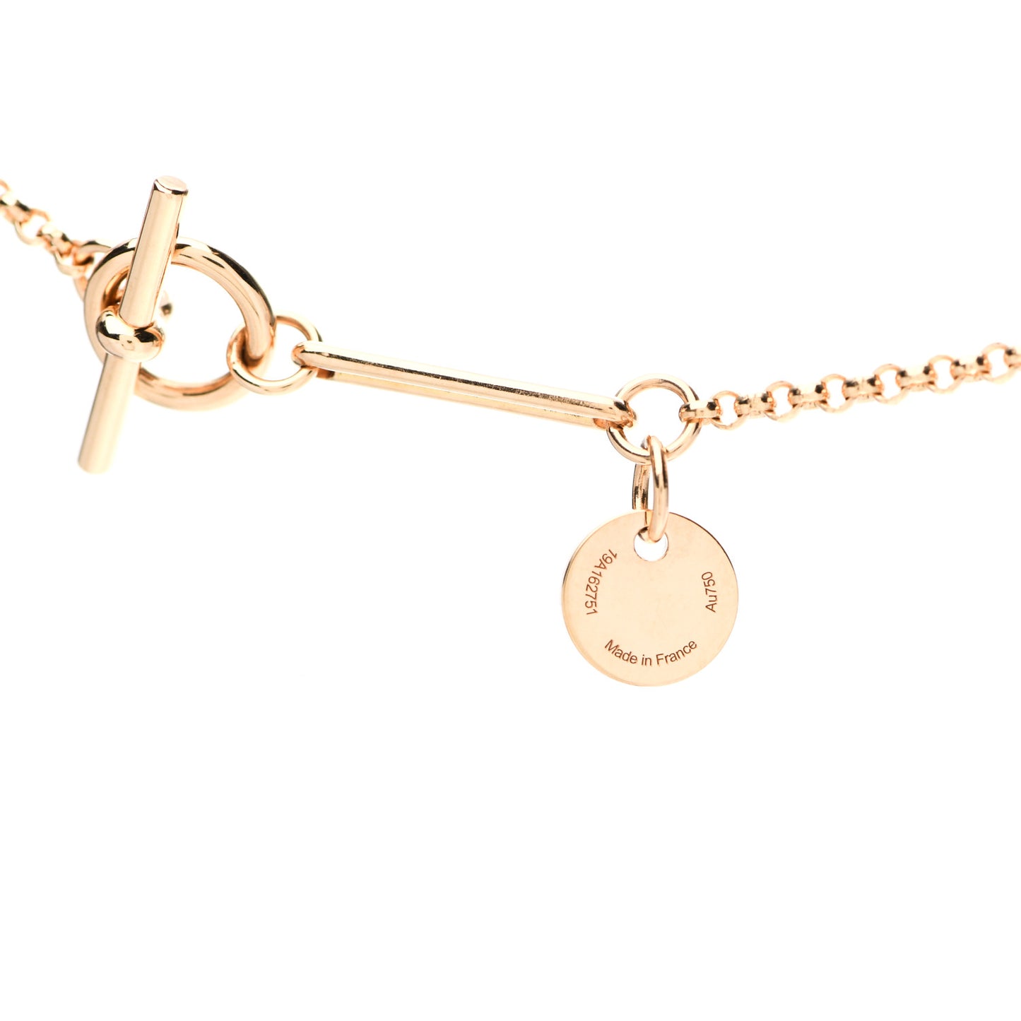 18K Rose Gold Diamond MM Ex-Libris Pendant Necklace