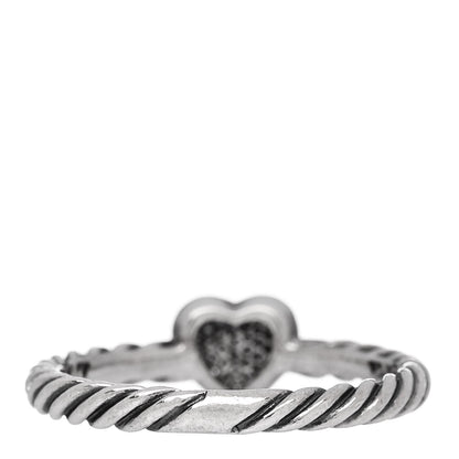 David Yurman Sterling Silver Diamond Cable Classics Heart Ring 50 5.5 3 of 4
