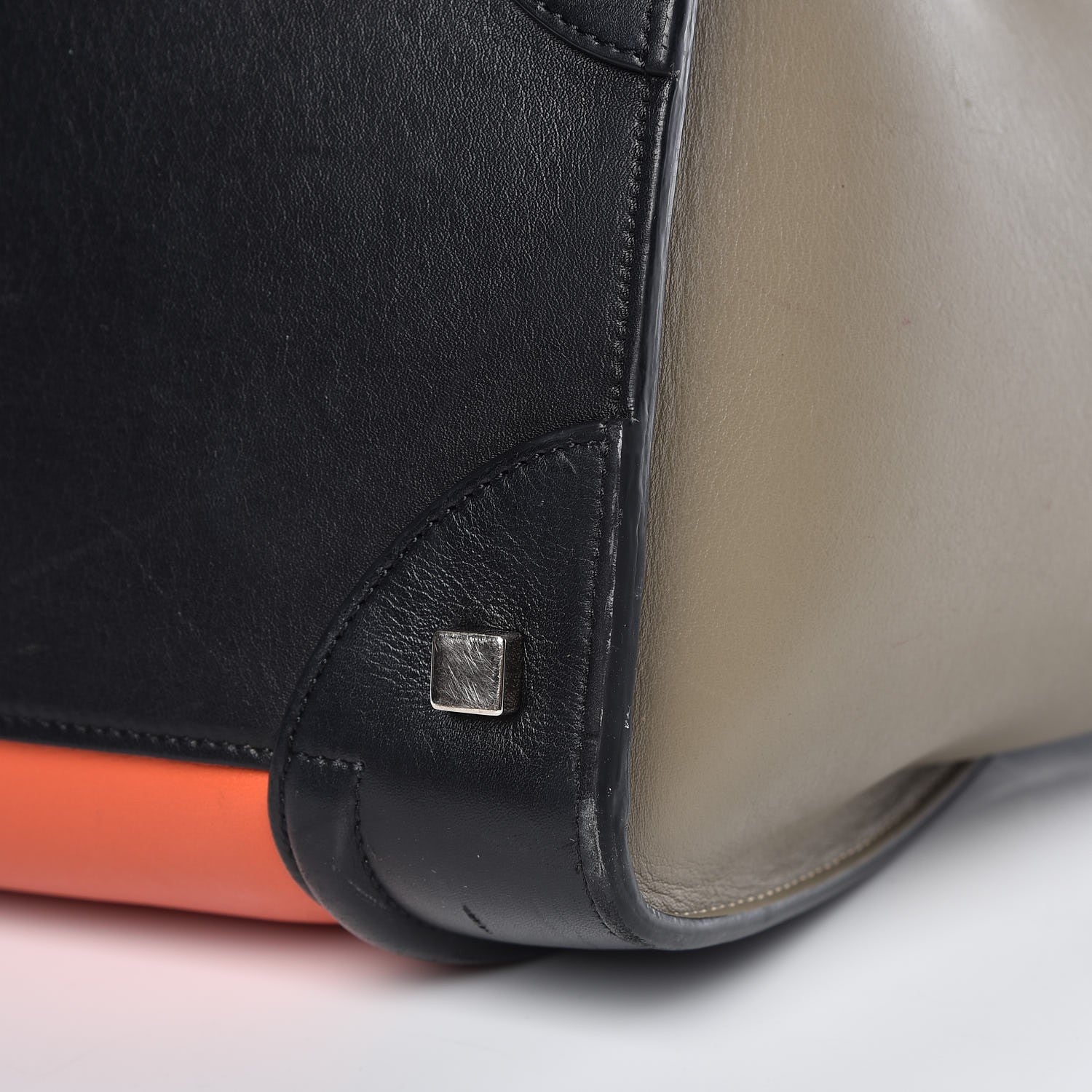 Celine Smooth Calfskin Mini Tri-Color Luggage Bright Orange 13 of 14