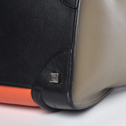 Celine Smooth Calfskin Mini Tri-Color Luggage Bright Orange 13 of 14