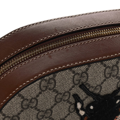 Gucci GG Supreme Monogram Bee Embroidered Mini Chain Shoulder Bag Beige Tuscany 14 of 15