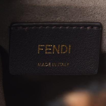 Fendi Shearling Vitello Dolce F is Fendi Macro FF 1974 Mini Mon Tresor Bucket Bag Tobacco Black 6 of 9