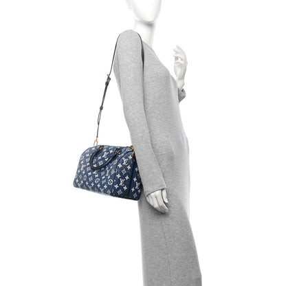 Louis Vuitton Monogram Jacquard Denim Speedy Bandouliere 25 Bleu 2 of 13