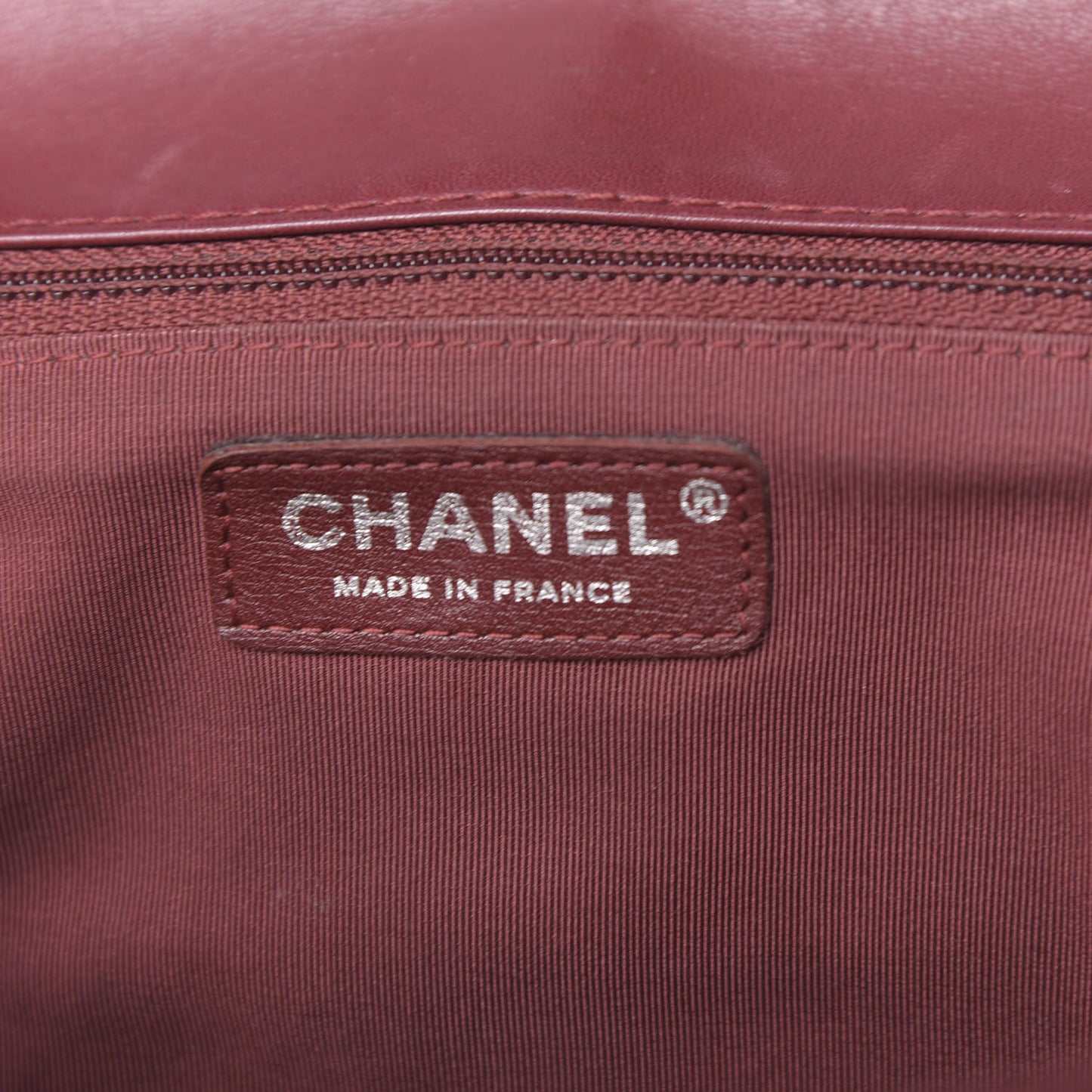 Lambskin Chevron Quilted Medium Surpique Flap Dark Red