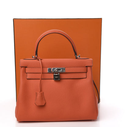 Hermes Togo Kelly Retourne 28 Orange Poppy 34 of 34