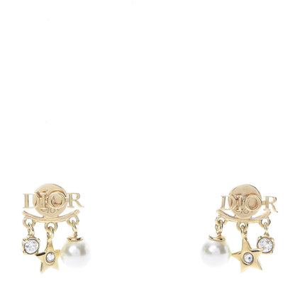 Christian Dior Pearl Crystal Dio(r)evolution Earrings Aged Gold 1 of 5
