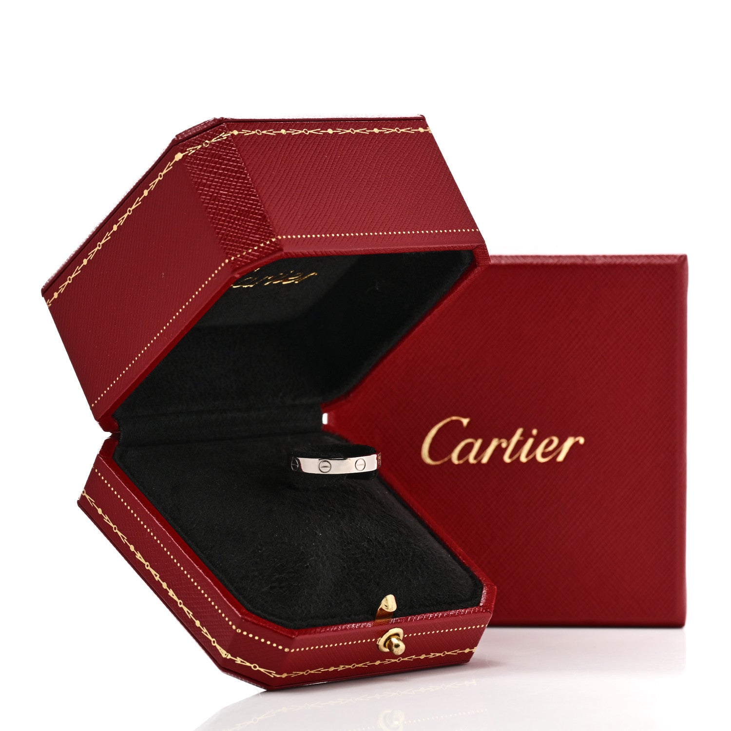 Cartier 18K White Gold 3.6mm LOVE Wedding Band Ring 58 8.5 5 of 5