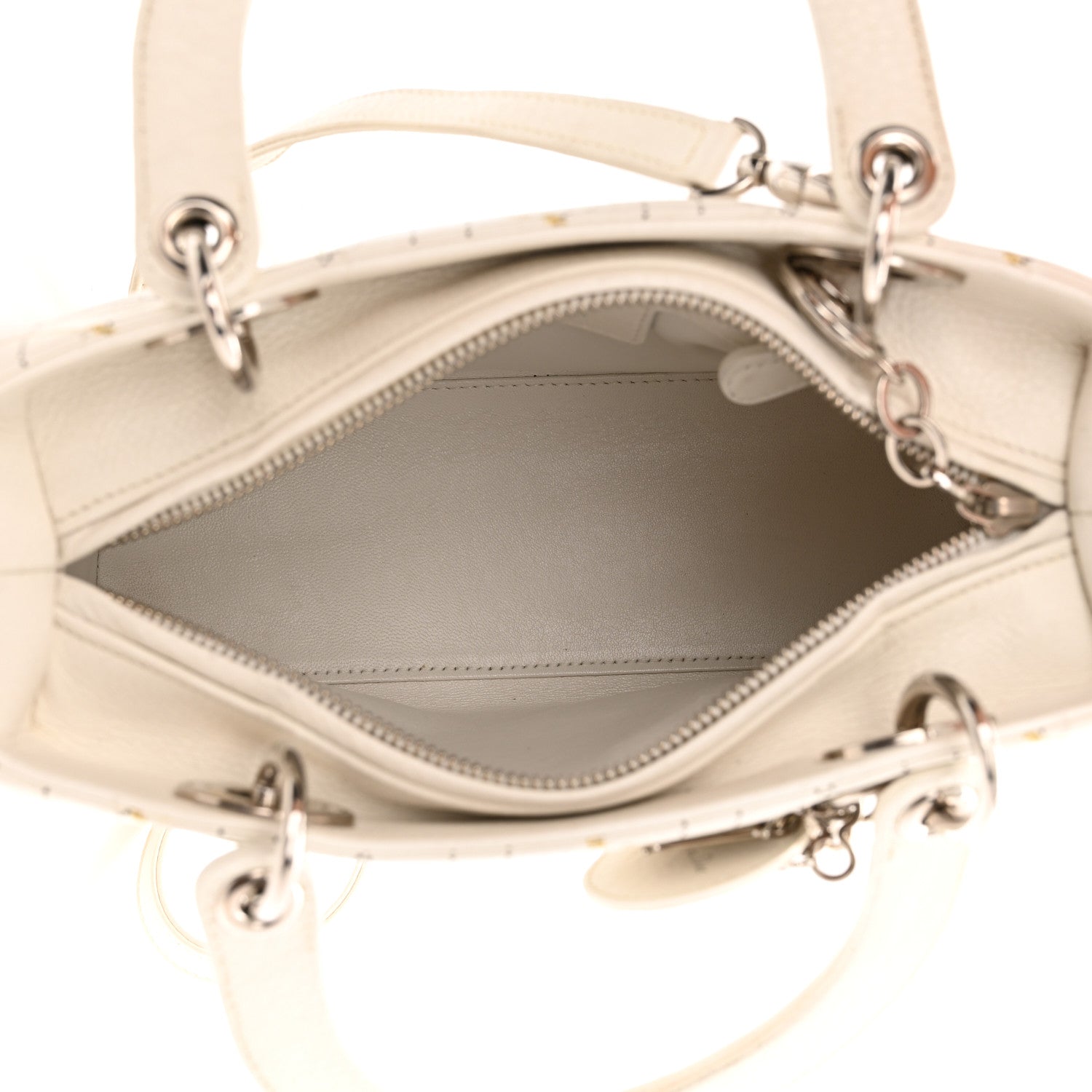 Christian Dior Calfskin Cannage Print Medium Lady Dior White 5 of 13