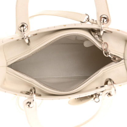 Christian Dior Calfskin Cannage Print Medium Lady Dior White 5 of 13
