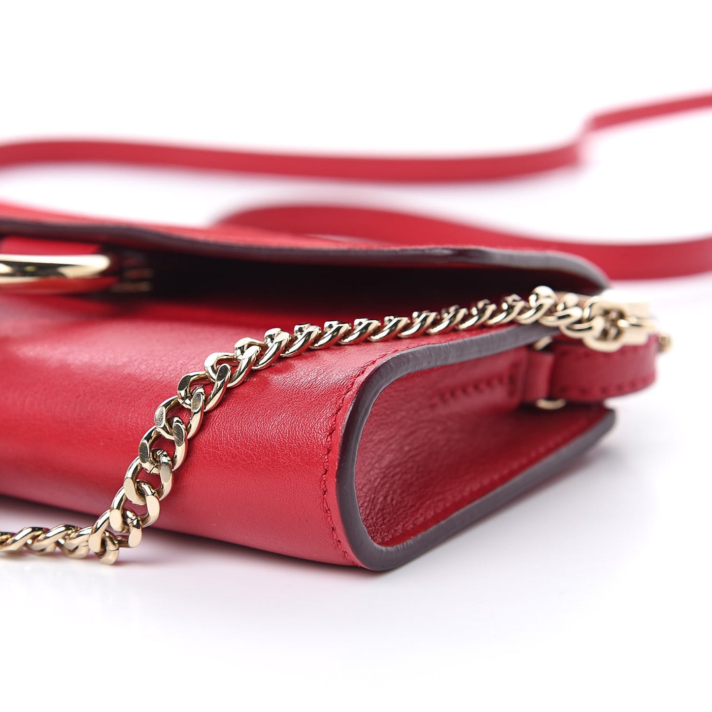 Suede Calfskin Mini Faye Shoulder Bag Tulip Red