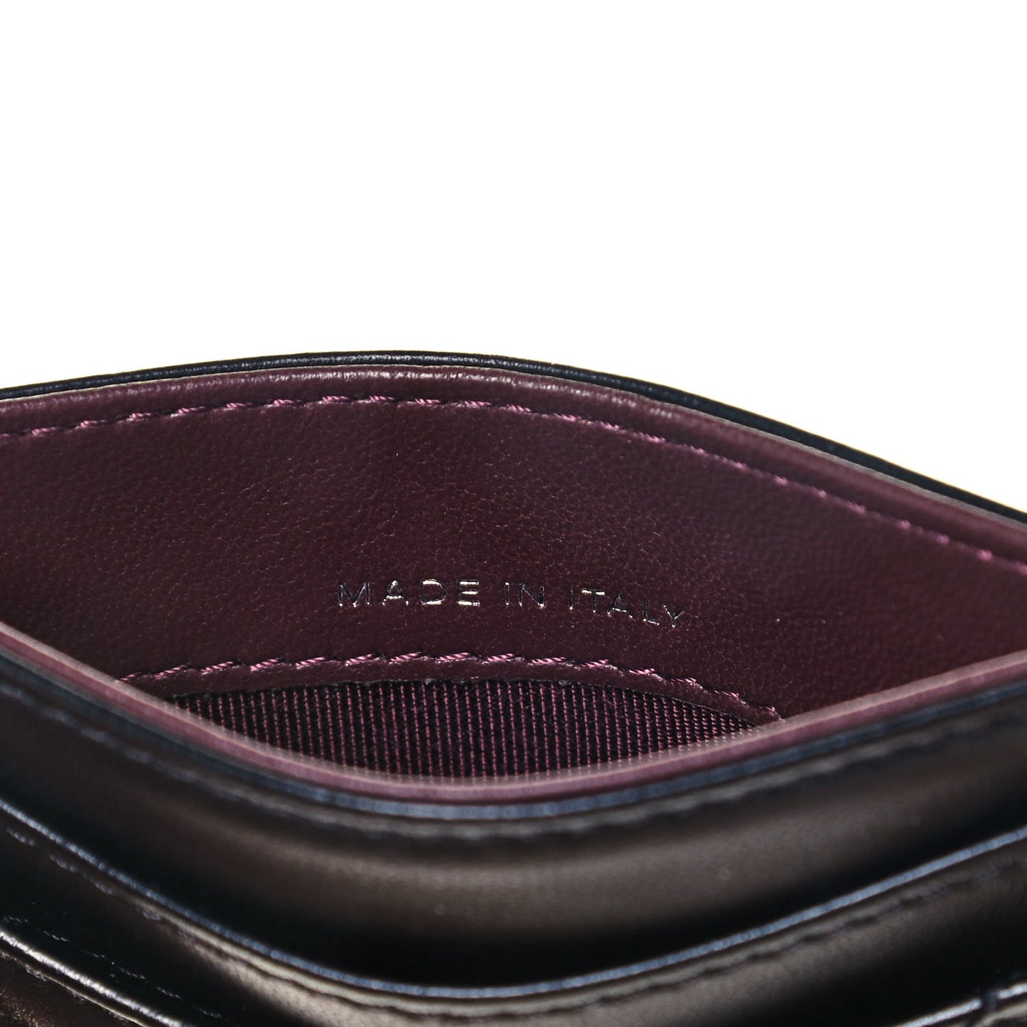 Lambskin Quilted Card Holder Black