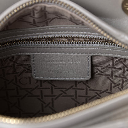 Christian Dior Pearly Lambskin Cannage Medium Lady Dior Grey 8 of 11
